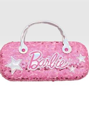 Barbie Pink Sequin Glasses Hardcase with Iridescent Handles, Star & Logo